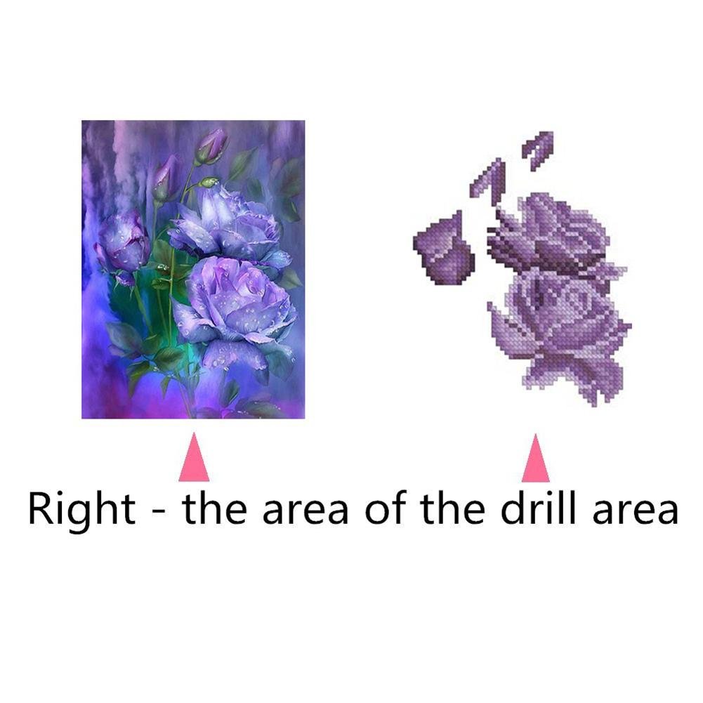 Diamond Painting - Partial Round - Purple Rose 3