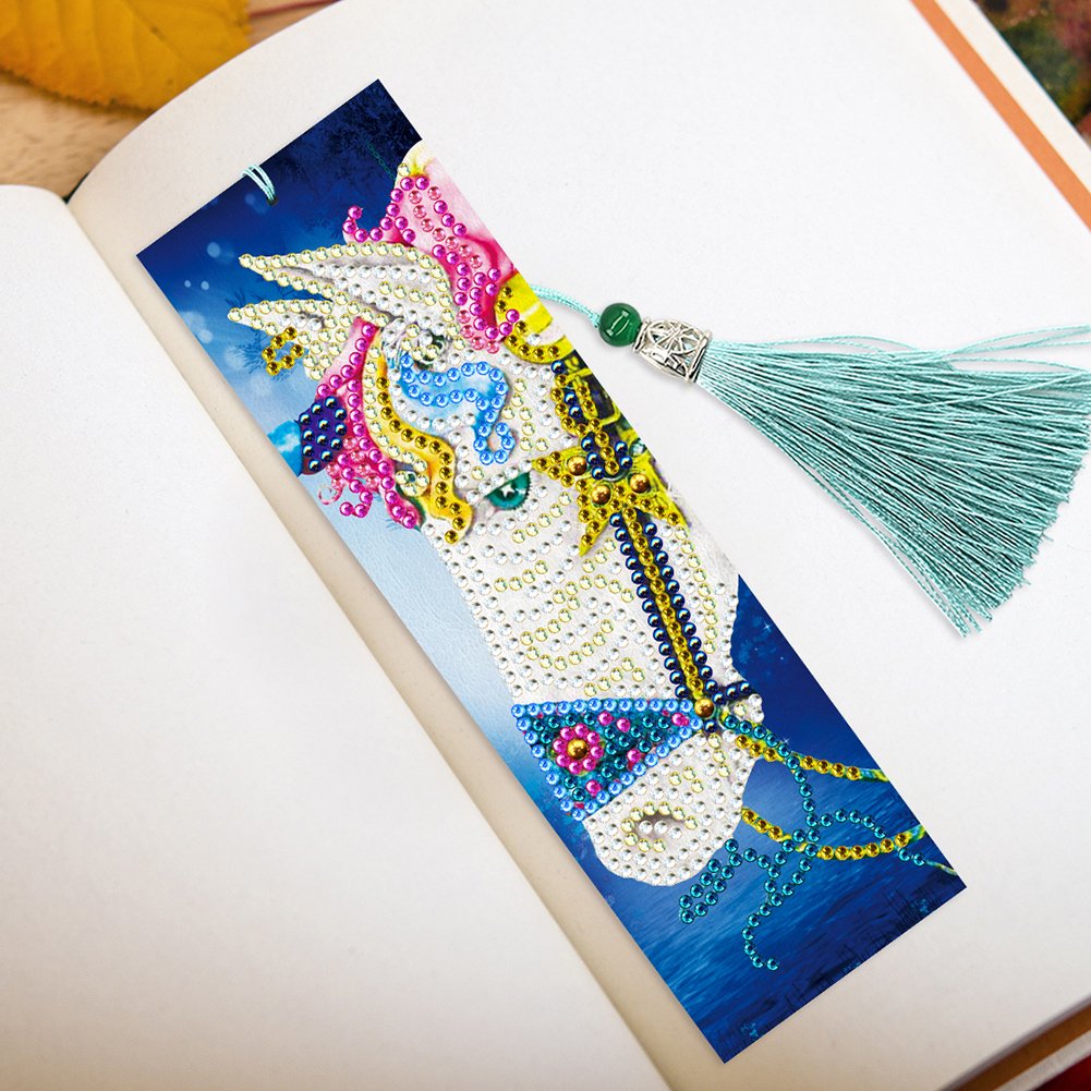 2pcs Leather Bookmark 5D DIY Diamond Painting Colorful Horse