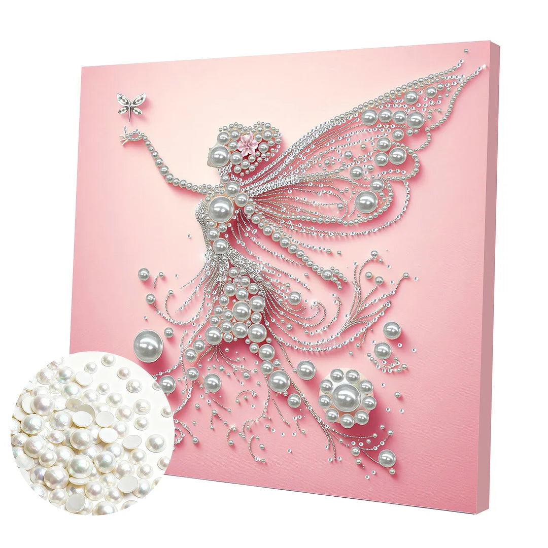 DIY Pearl Painting With Frame - Handmade Self-Adhesive Pearls - Lady (30*30cm) K