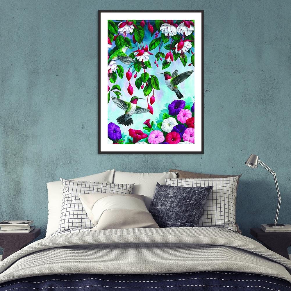 Diamond Painting - Full Round - Flower Bird E