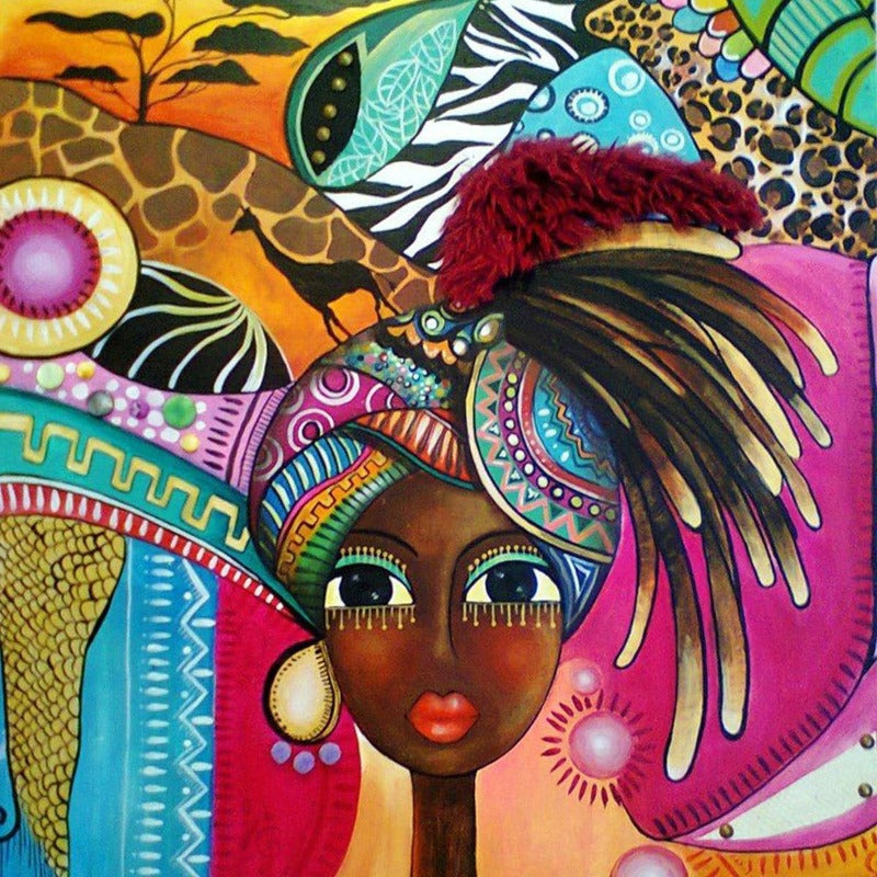 African Woman Full Round Diamond Painting Kits