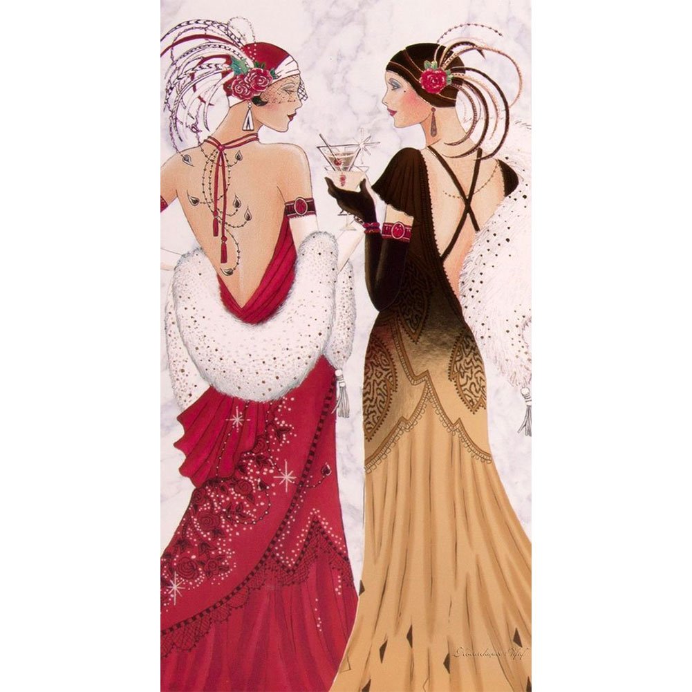 11CT Stamped Cross Stitch Elegant Lady Quilting Fabric (30*60CM)