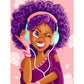 Round Beads Painting Kits African Woman With Headset