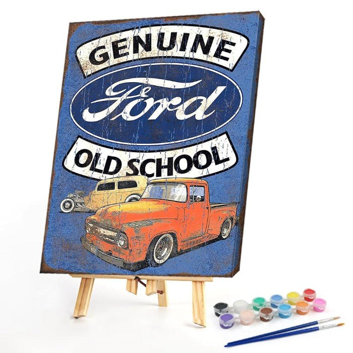 Automobile Painting By Numbers Artwork Oil Painting  
