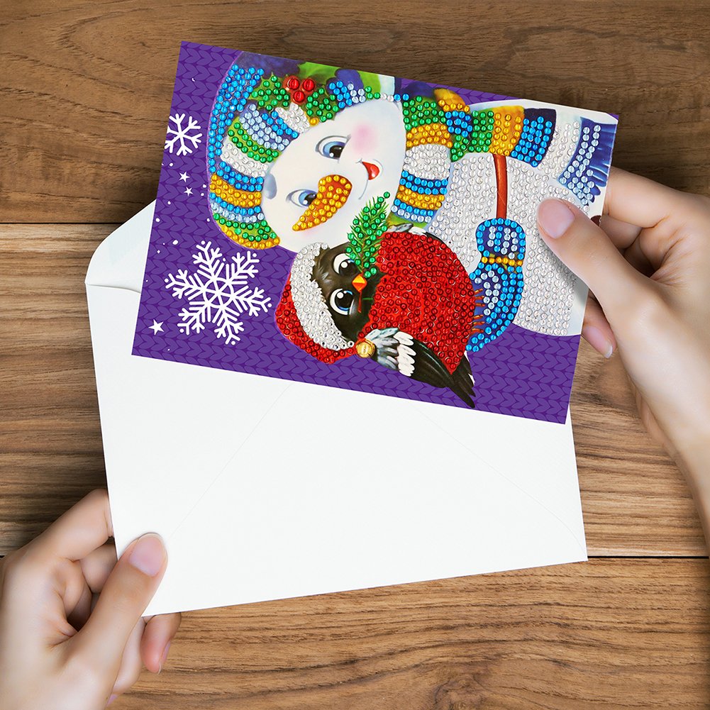 DIY Diamond Painting Greeting Card - Snowman C
