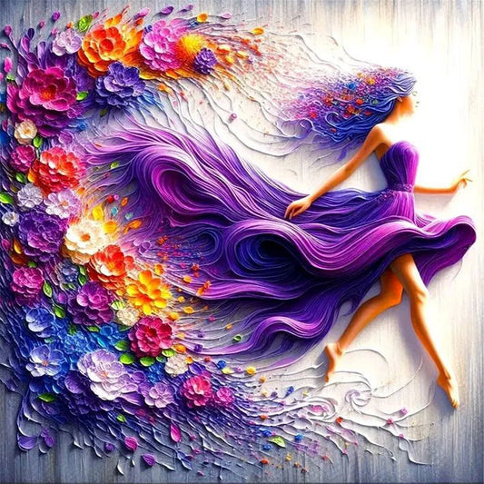 Diamond Painting - Full Round / Square - Girl In Purple