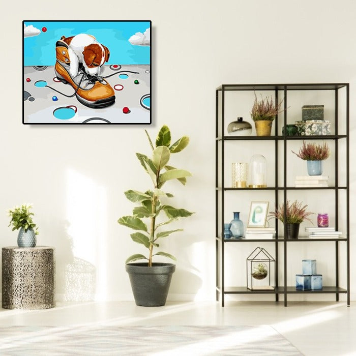 Dog DIY Oil Painting By Numbers Hand Painted Canvas Color Drawing Art Picture
