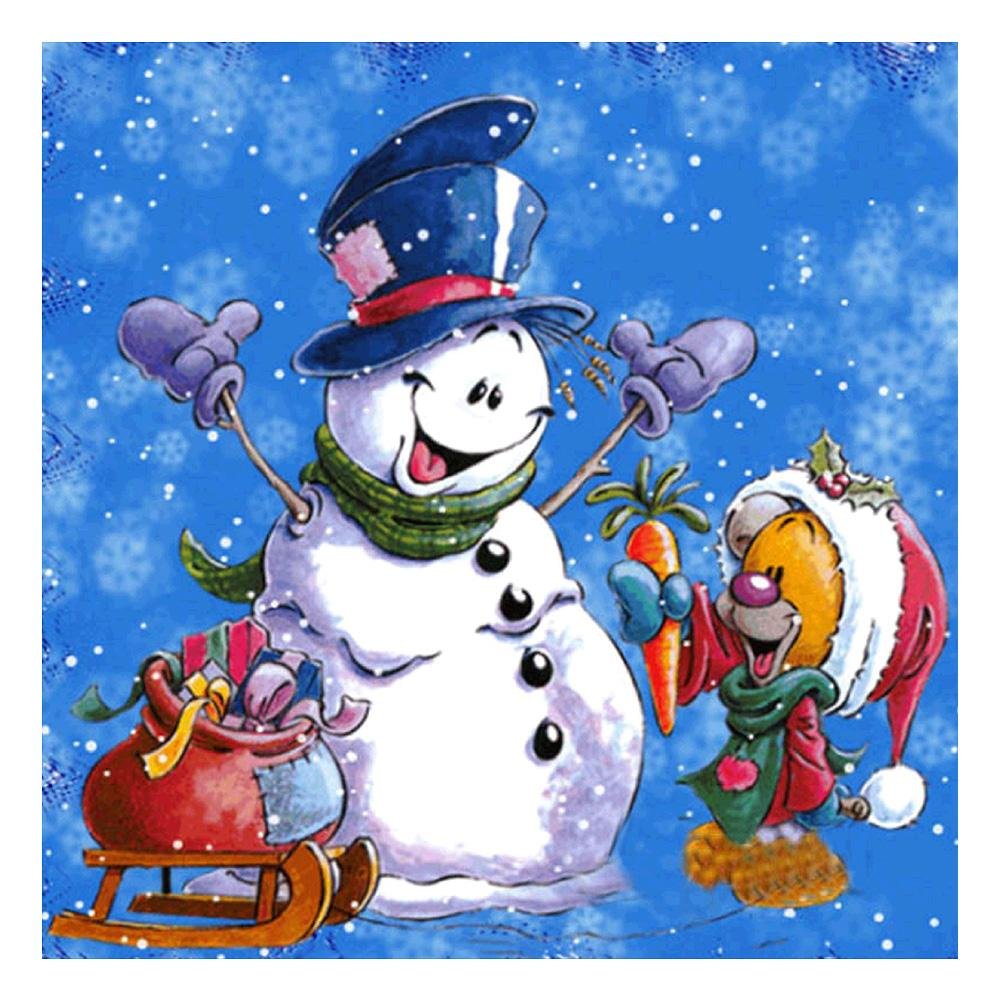 Diamond Painting - Full Round - Snowman