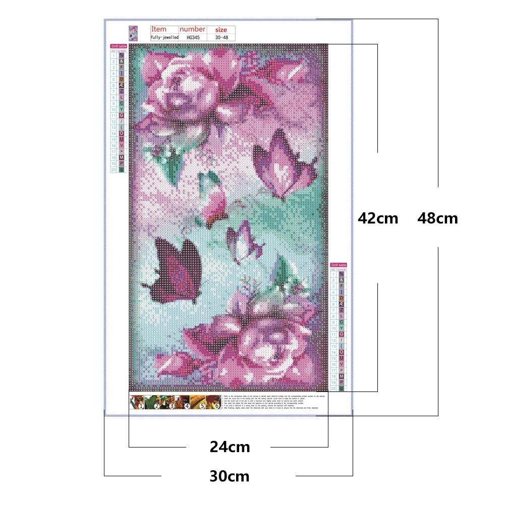 Diamond Painting - Full Round - Flower Butterfly (30*48cm)