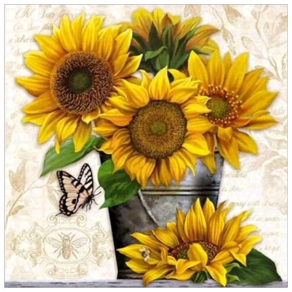 11CT Stamped Cross Stitch Sunflower(36*36CM)