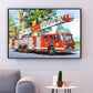 Diamond Painting - Full Round - Fire Fighting Truck
