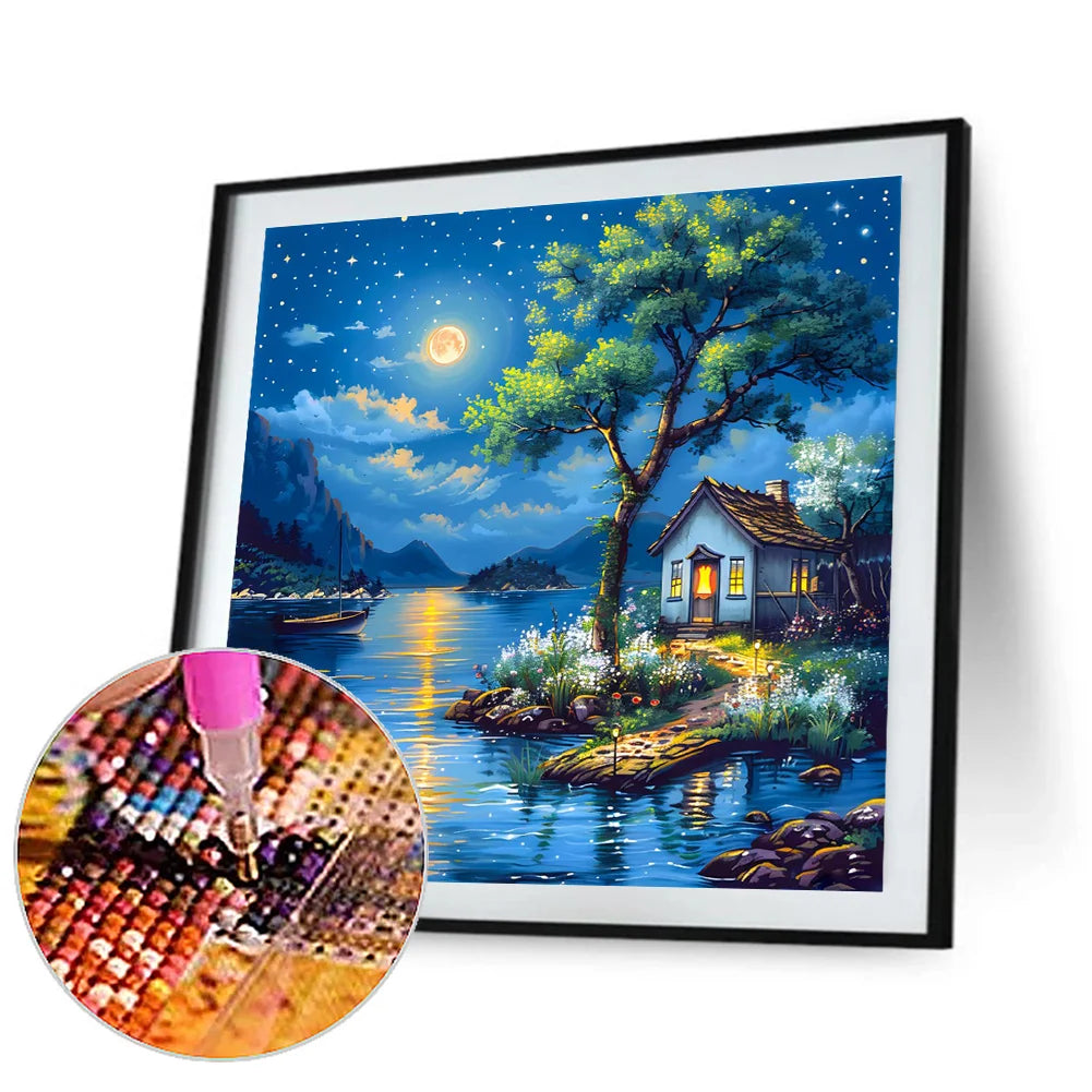 Diamond Painting - Full Round / Square - Night Lake