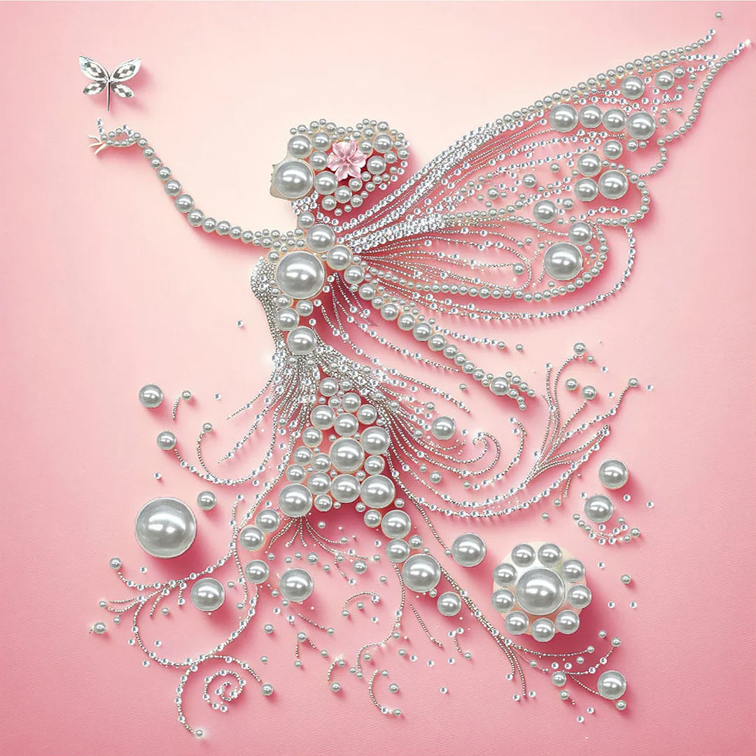 DIY Pearl Painting With Frame - Handmade Self-Adhesive Pearls - Lady (30*30cm) K