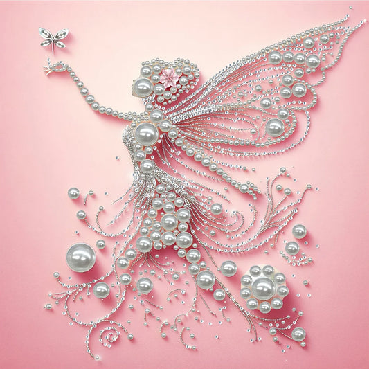 DIY Pearl Painting With Frame - Handmade Self-Adhesive Pearls - Lady (30*30cm) K