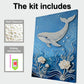 DIY Pearl Painting With Frame - Handmade Self-Adhesive Pearls - Whale (30*40cm) A