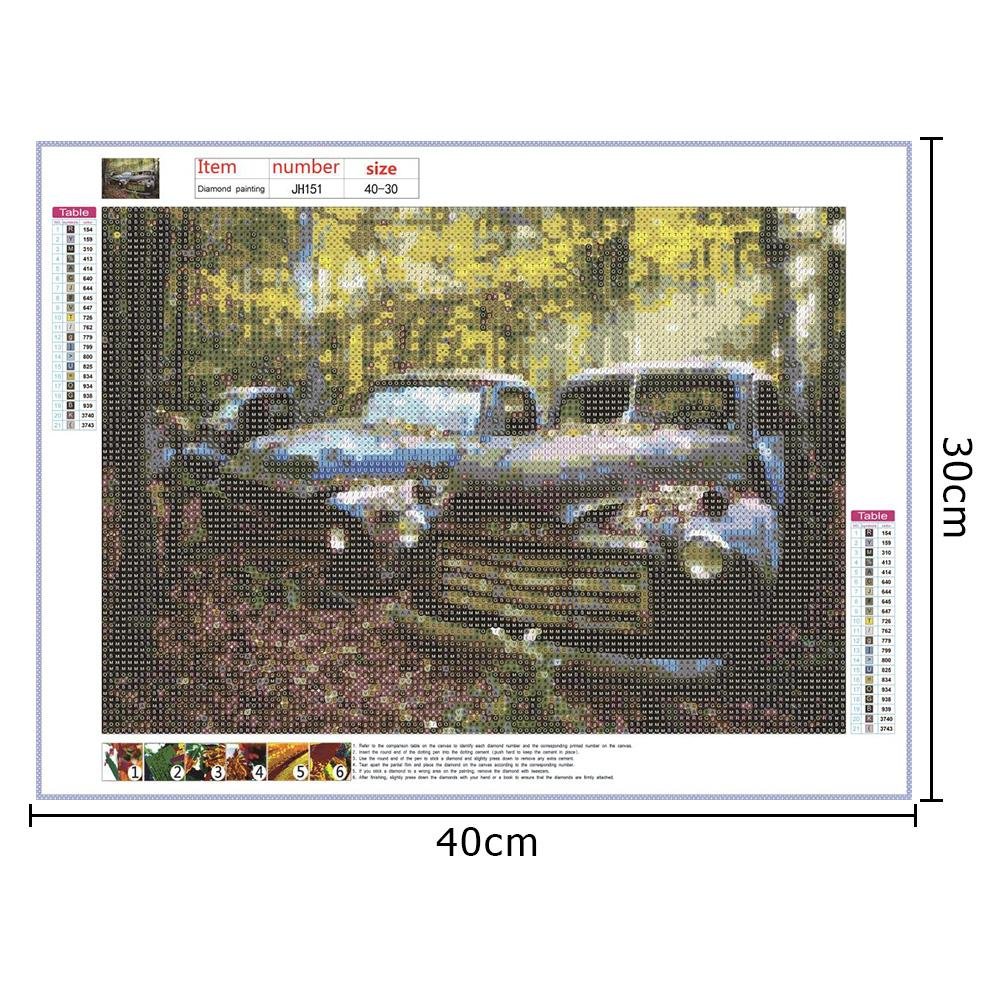 Diamond Painting - Full Round - Retro Car A