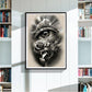 5D DIY Diamond Painting Kit - Full Round - Black Eye Flower