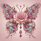 DIY Pearl Painting With Frame - Handmade Self-Adhesive Pearls - Rose Butterfly (25*25cm)