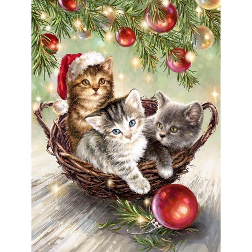 5D Diamond Painting Kit Full Round Beads Art Cats Family
