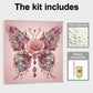 DIY Pearl Painting With Frame - Handmade Self-Adhesive Pearls - Rose Butterfly (25*25cm)