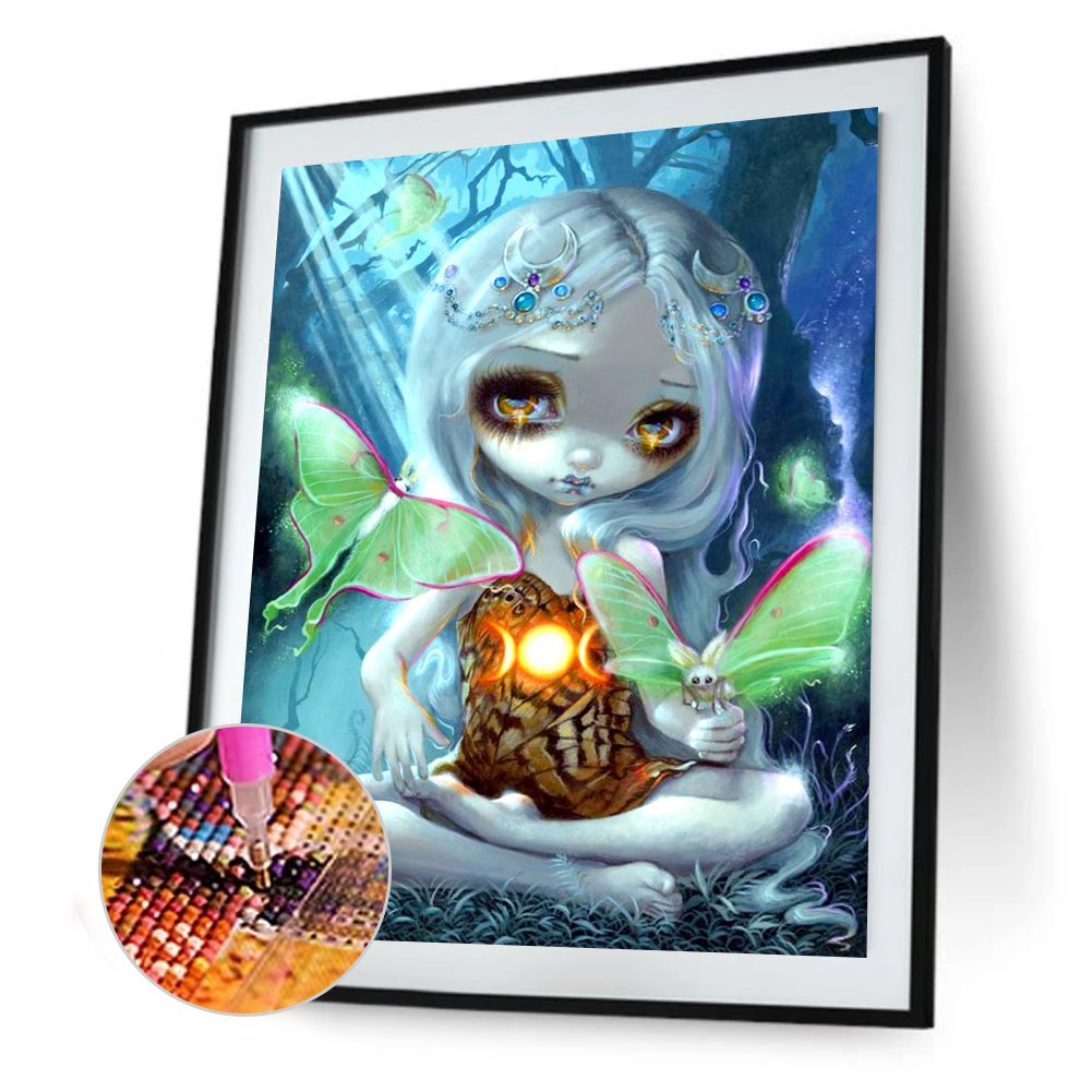 5D DIY Diamond Painting Kit - Full Round - Cute Big Eyes Elf Doll