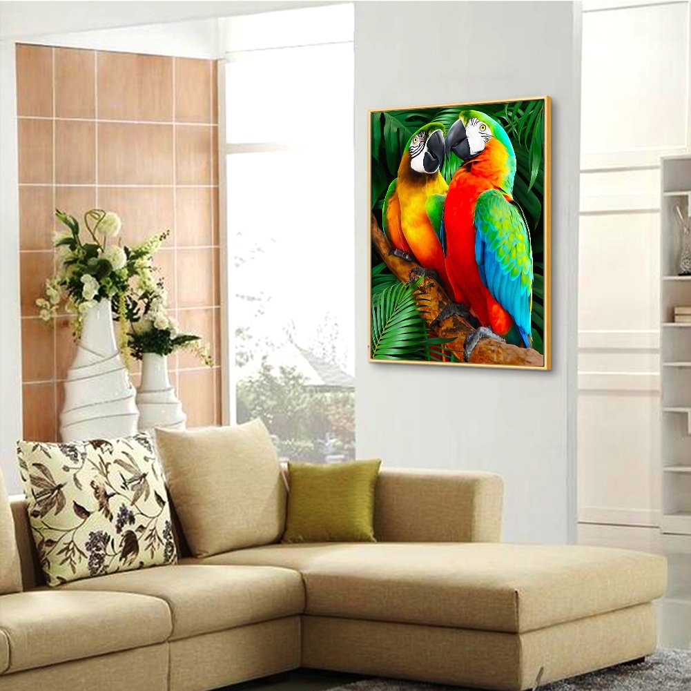 Diamond Painting - Full Round - Colorful Parrots B