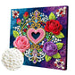 DIY Pearl Painting With Frame - Handmade Self-Adhesive Pearls - Flower (25*25cm) E
