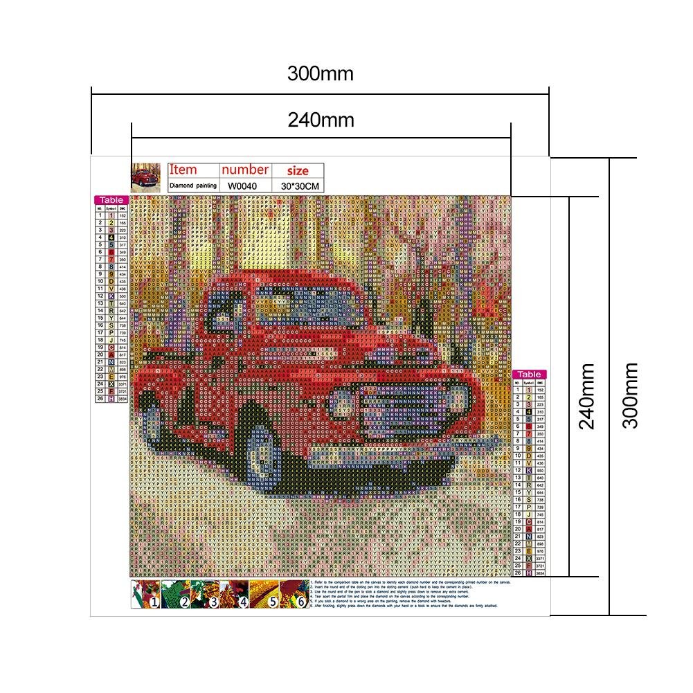 Diamond Painting - Full Round - Red Car B