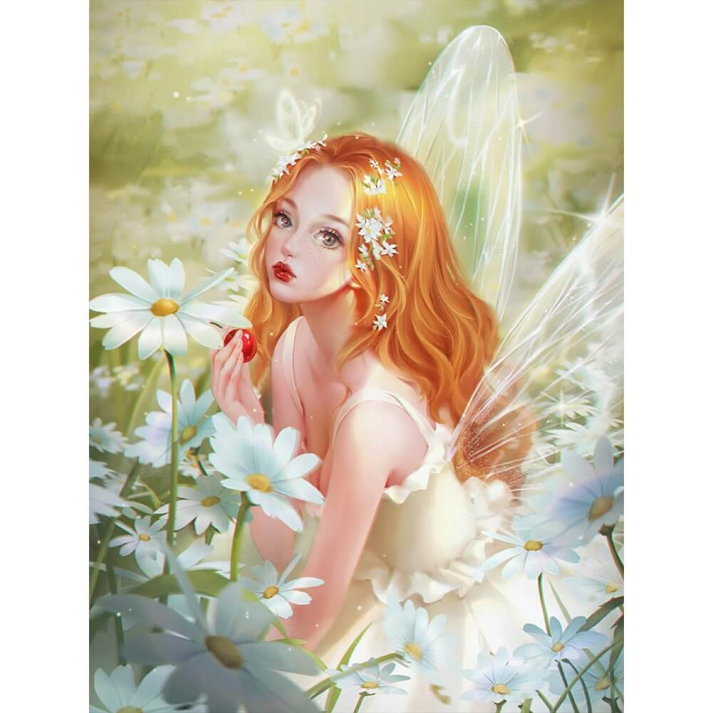 5D DIY Diamond painting - Full Round / Square - Fairy Girl In Flowers