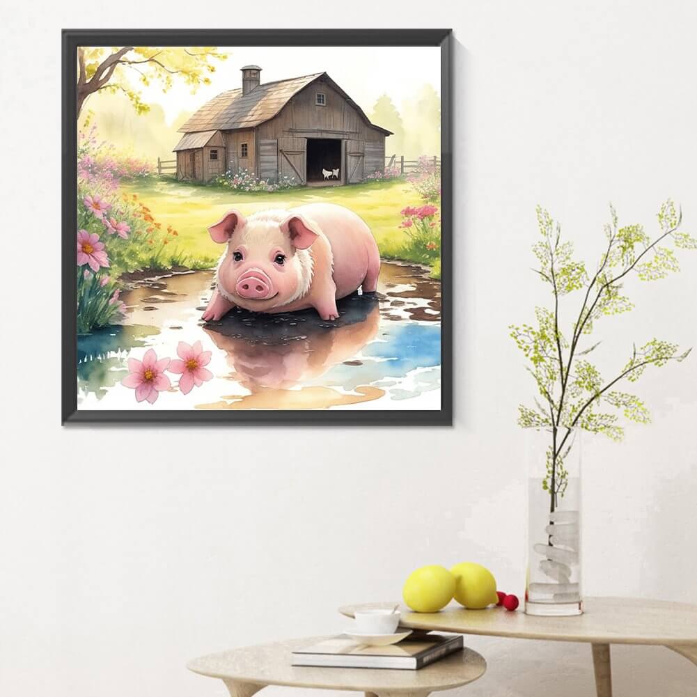 Farm Critters Pig 5D DIY Diamond Painting Kit