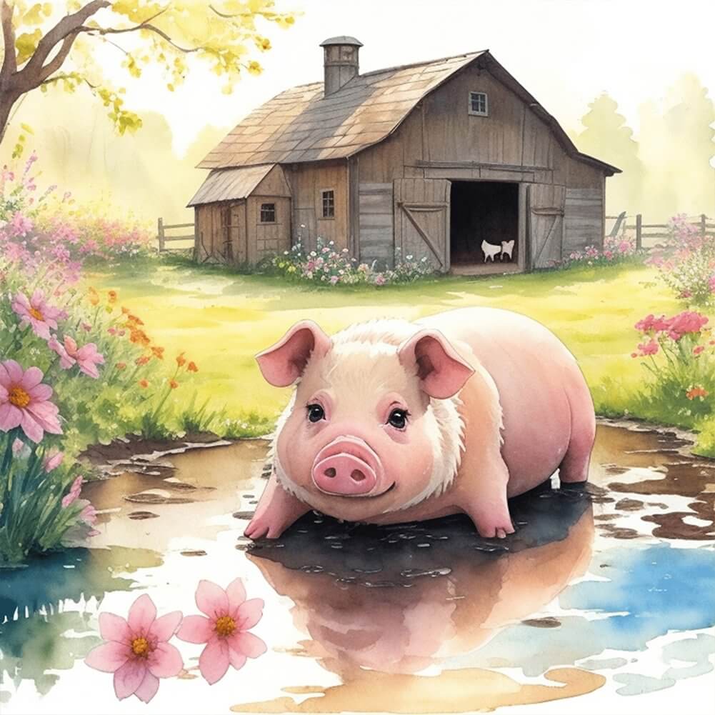 Farm Critters Pig 5D DIY Diamond Painting