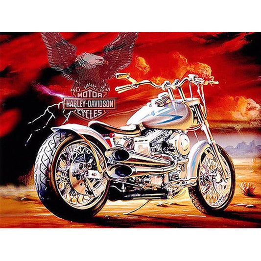 5D Diy Diamond Painting Kit Full Round Beads Motorcycle