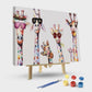 Painting By Numbers Cartoon Giraffe Hand Painted Artwork For Kids