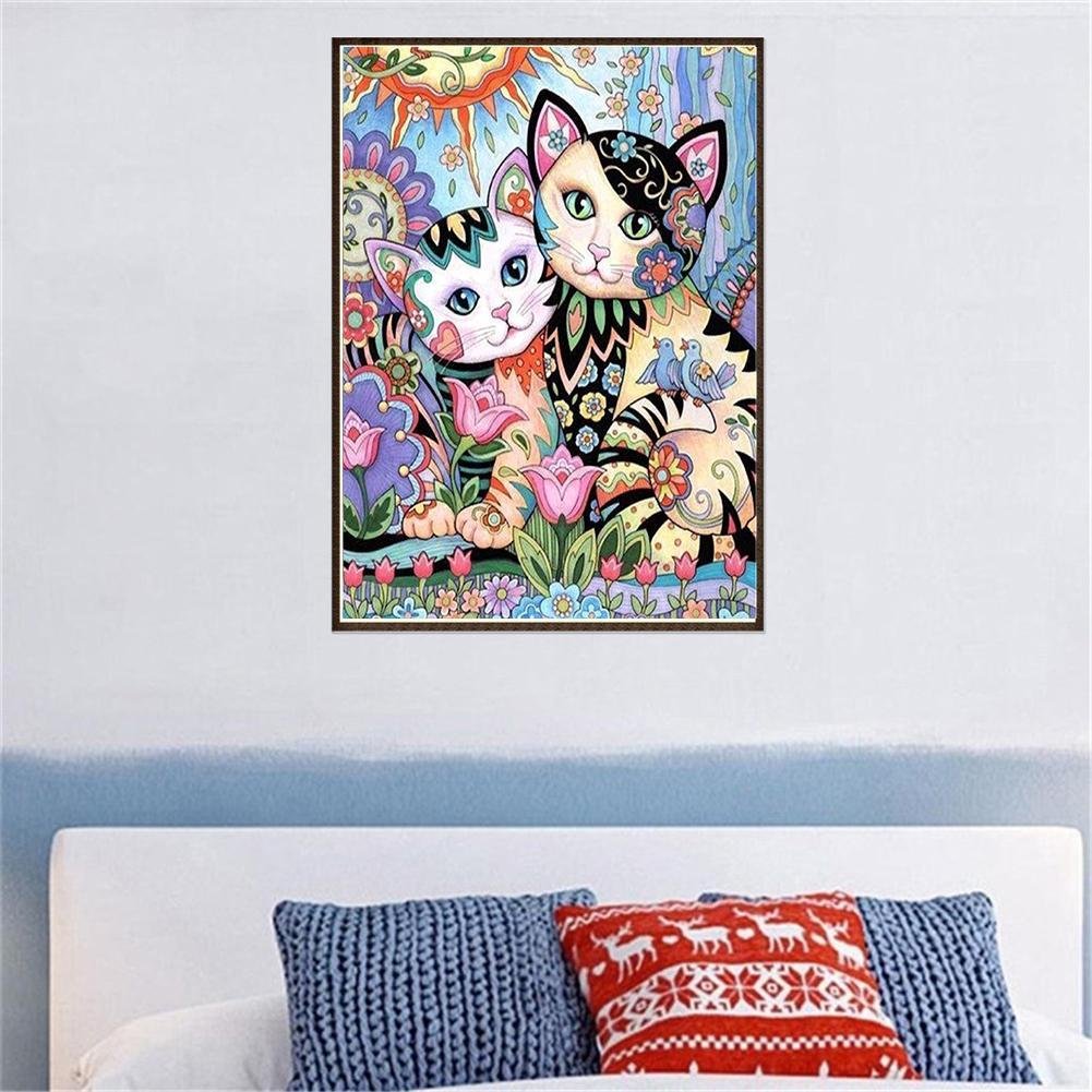 5D DIY Diamond Painting Kit - Full Round - 2 Cats/Kittens