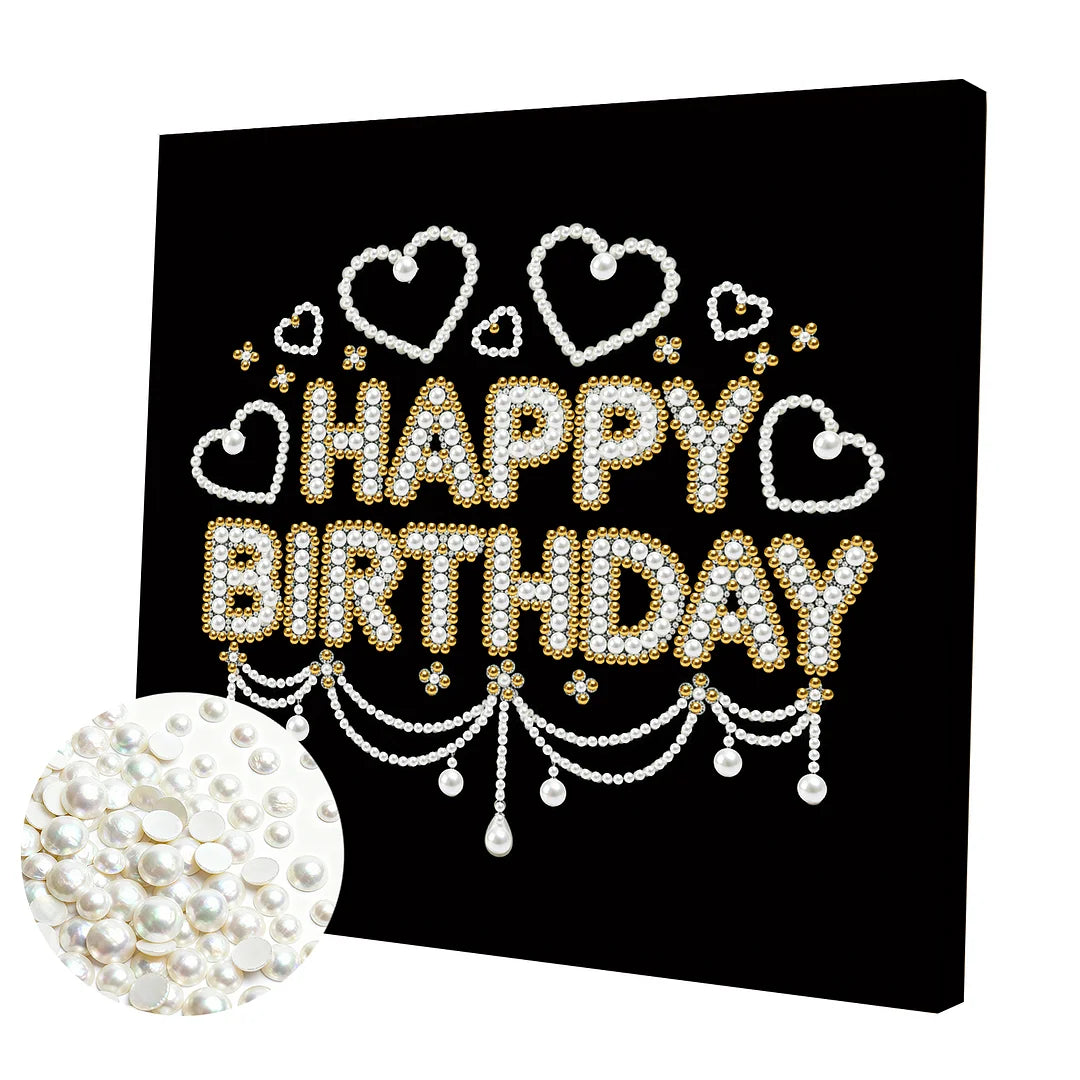 DIY Pearl Painting With Frame - Handmade Self-Adhesive Pearls - Birthday (25*25cm)