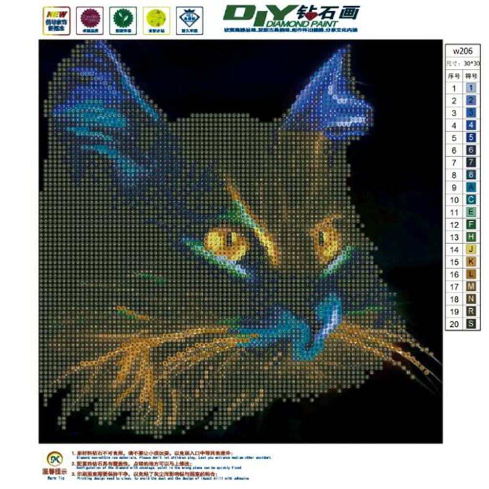 5D DIY Diamond Painting Kit - Partial Round - Cat