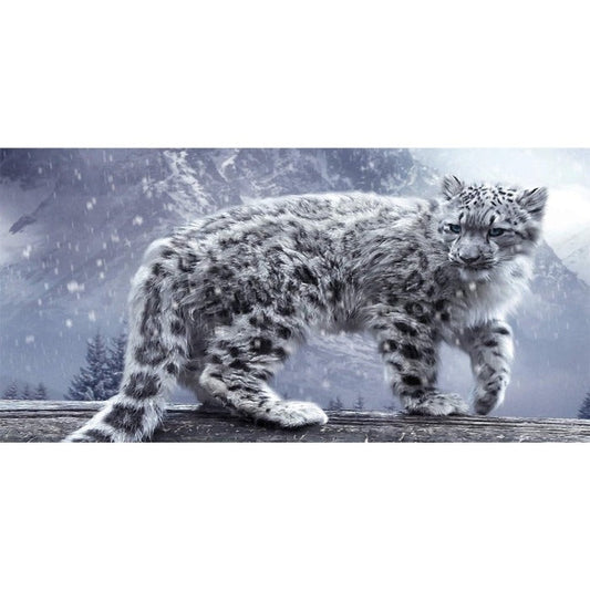 Paint By Number Kit Drawing Snow Leopard Canvas Acrylic Home Wall Decor