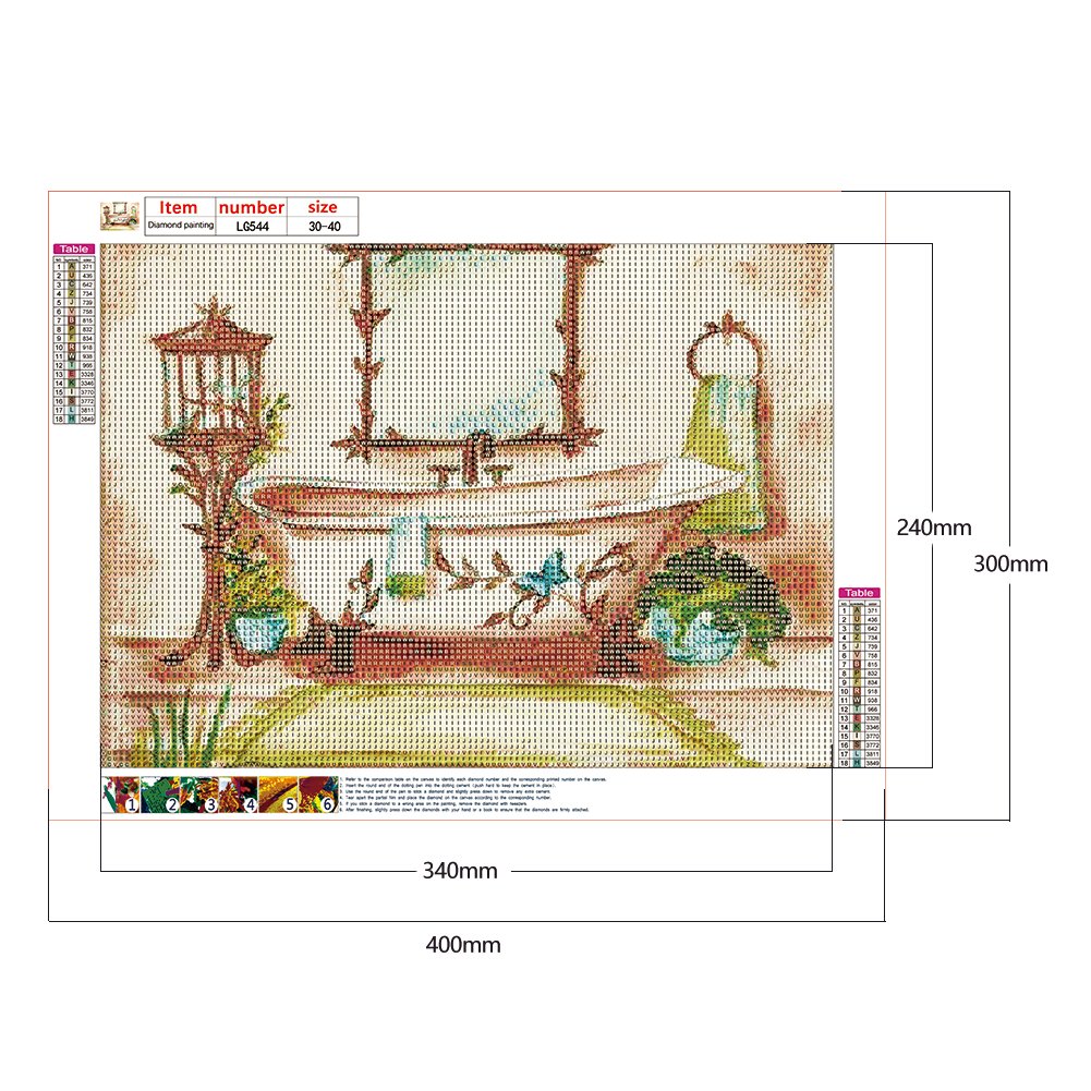 Diamond Painting - Full Round - Bathtub A