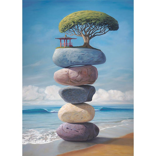 5D DIY Diamond Painting Kit Full Round Drill Sea Stone Tree
