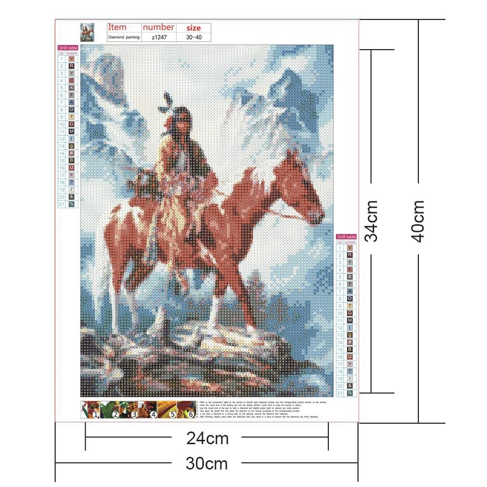 Diamond Painting - Full Round - Riding Indian