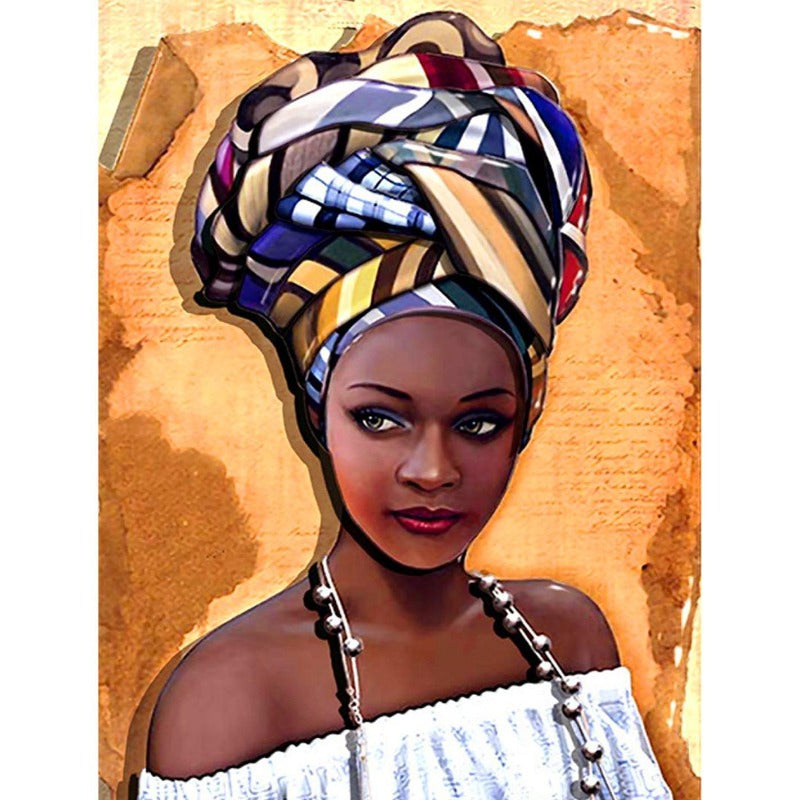 African Woman Full Round Diamond Painting Kits