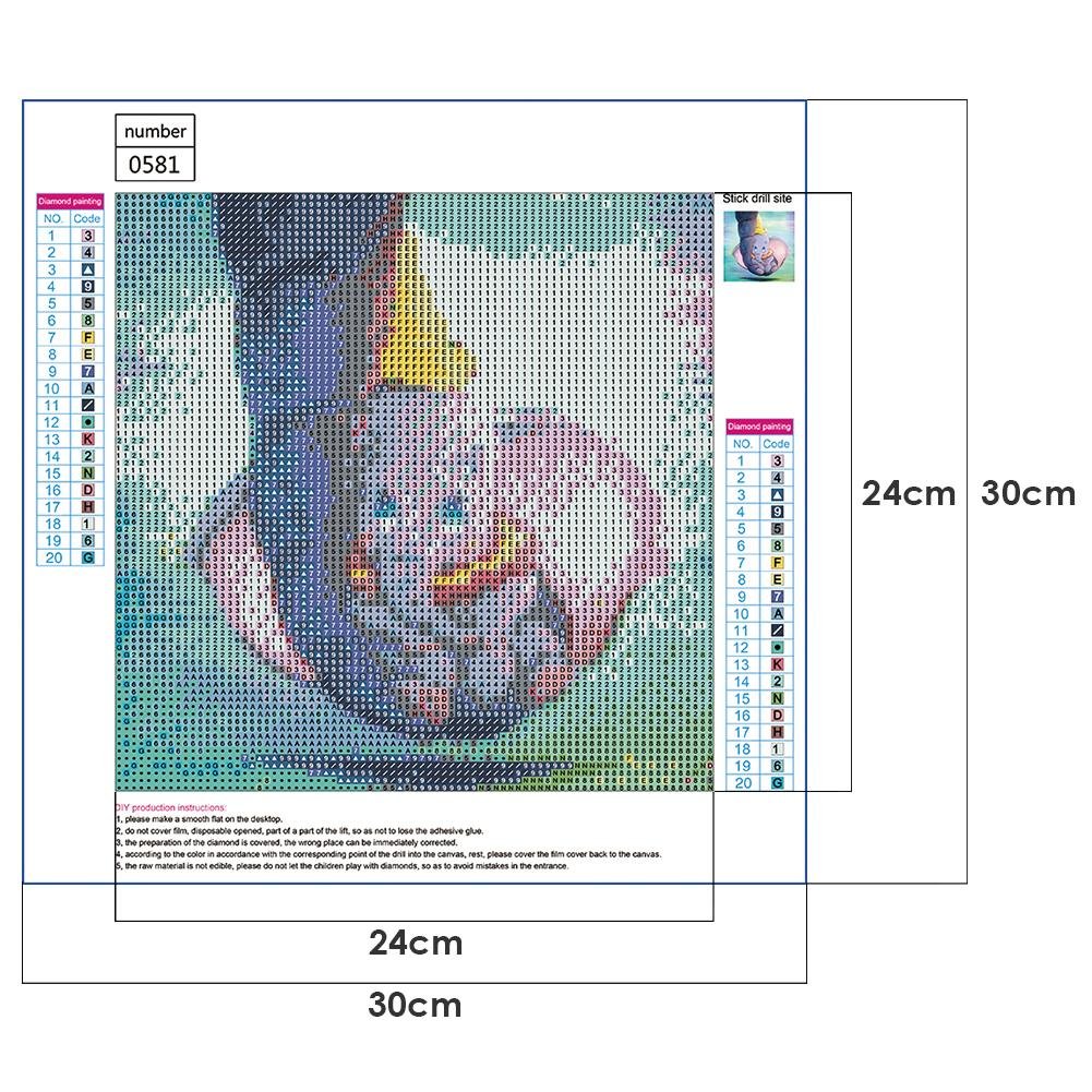 Diamond Painting - Full Round - Fly Elephant