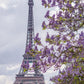 Eiffel Tower and purple flowers Diamond Painting Art