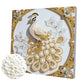 DIY Pearl Painting With Frame - Handmade Self-Adhesive Pearls - Peacock (25*25cm) B