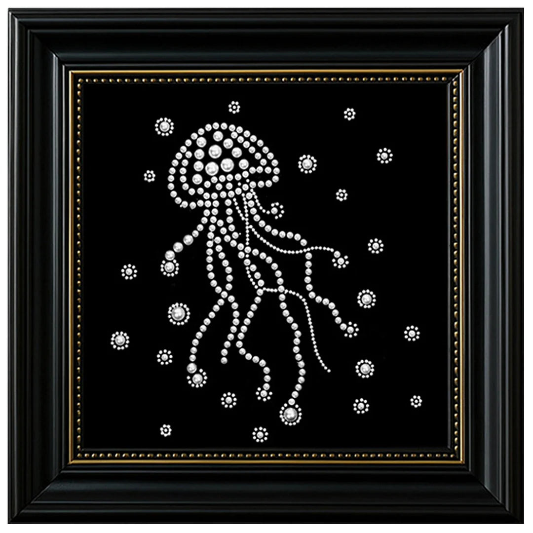DIY Pearl Painting With Frame - Handmade Self-Adhesive Pearls - Jellyfish (27*27cm)