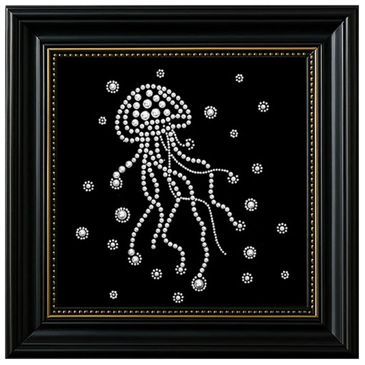 DIY Pearl Painting With Frame - Handmade Self-Adhesive Pearls - Jellyfish (27*27cm)