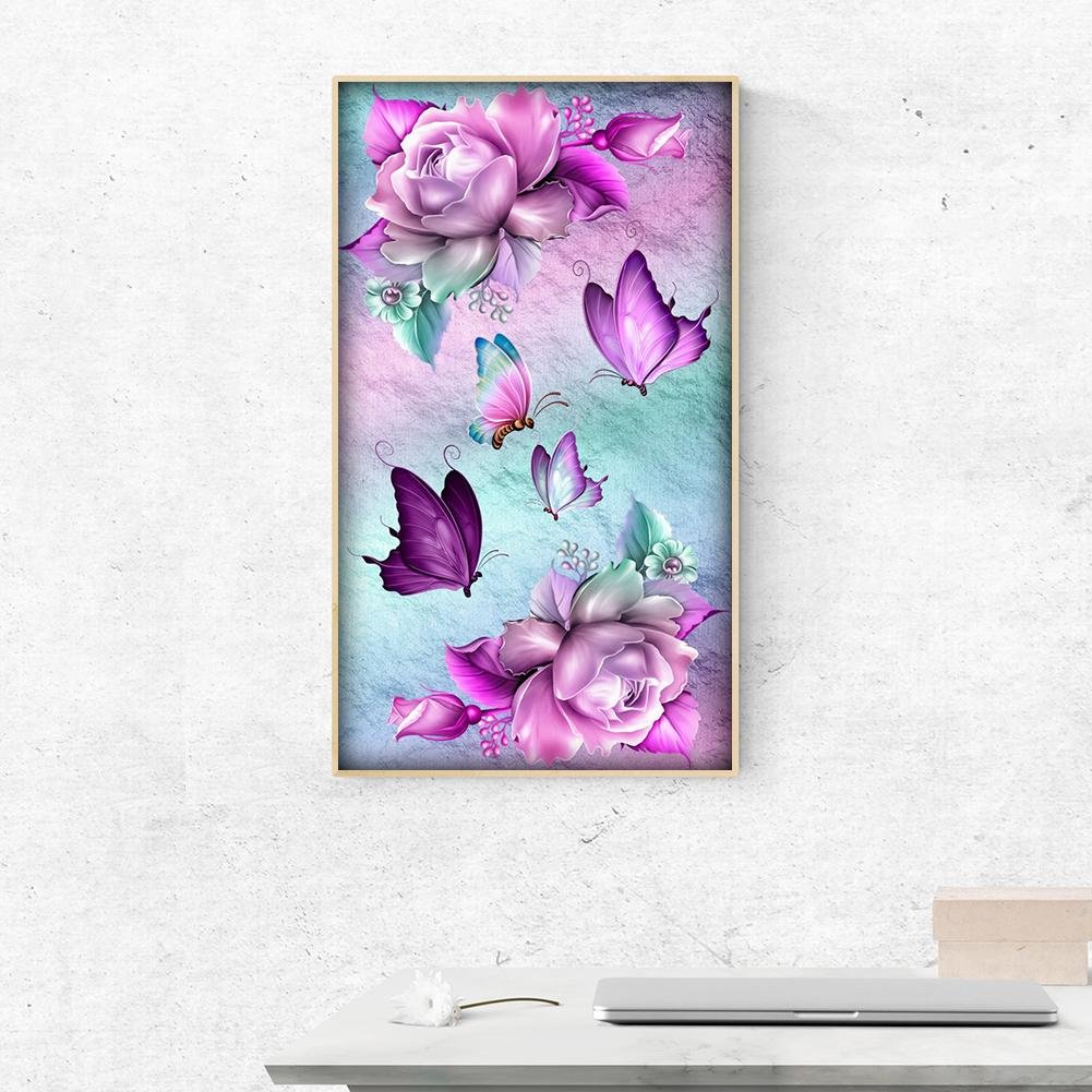 Diamond Painting - Full Round - Flower Butterfly (30*48cm)