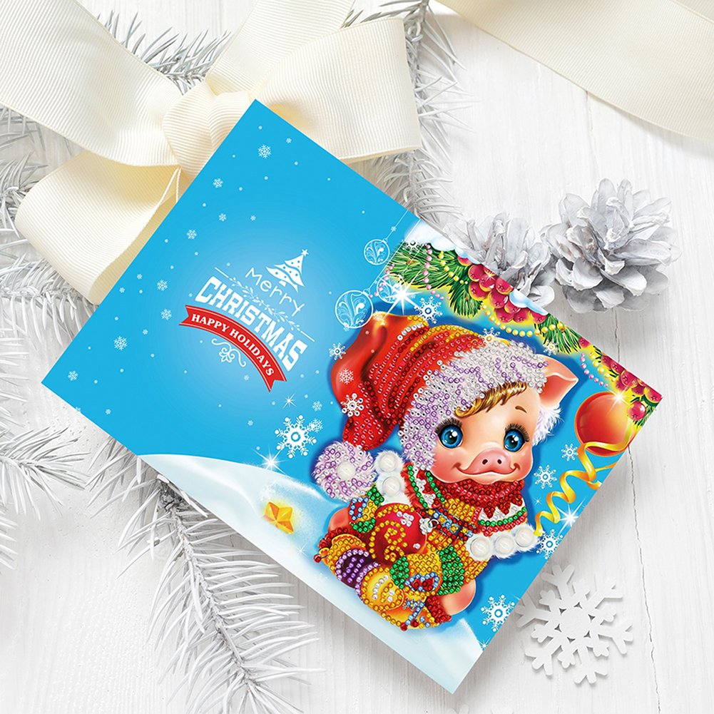 DIY Diamond Painting Greeting Card - Pig B