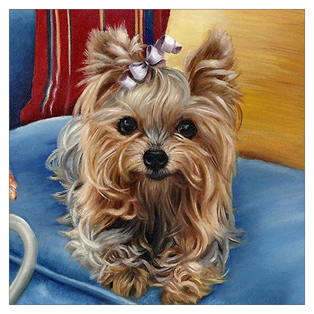 Diamond Painting Partial Round Dog