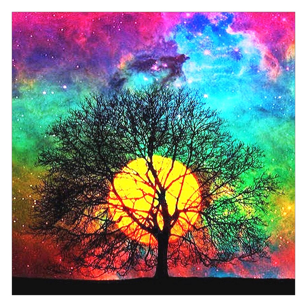Moon Tree Needle Art 11CT Stamped Cross Stitch (40*40CM)